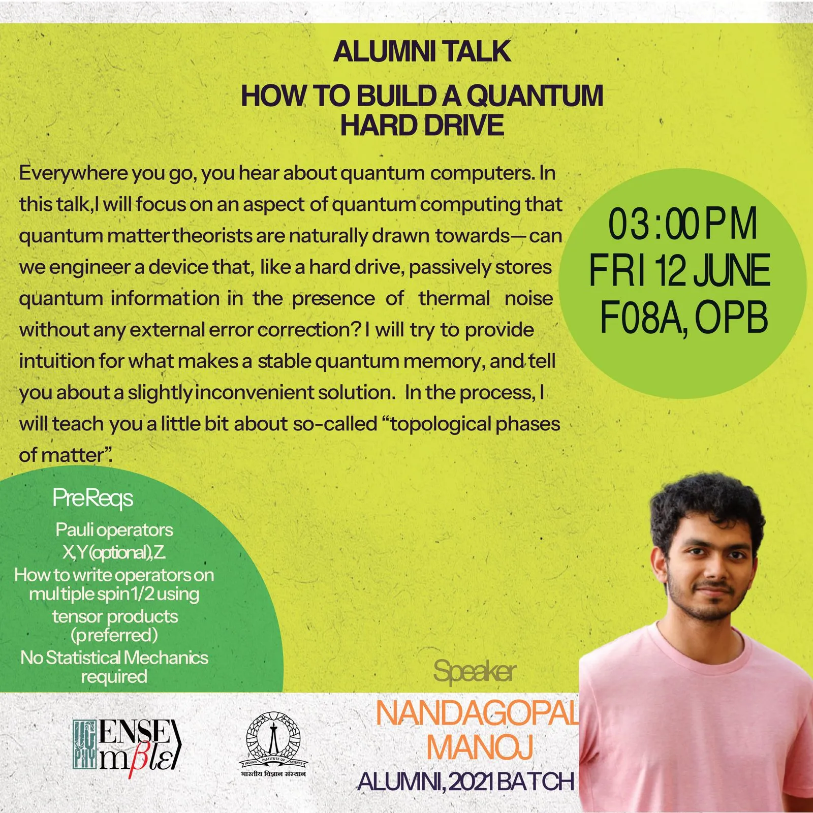 Alumni Talk - How To Build a Quantum Hard Drive