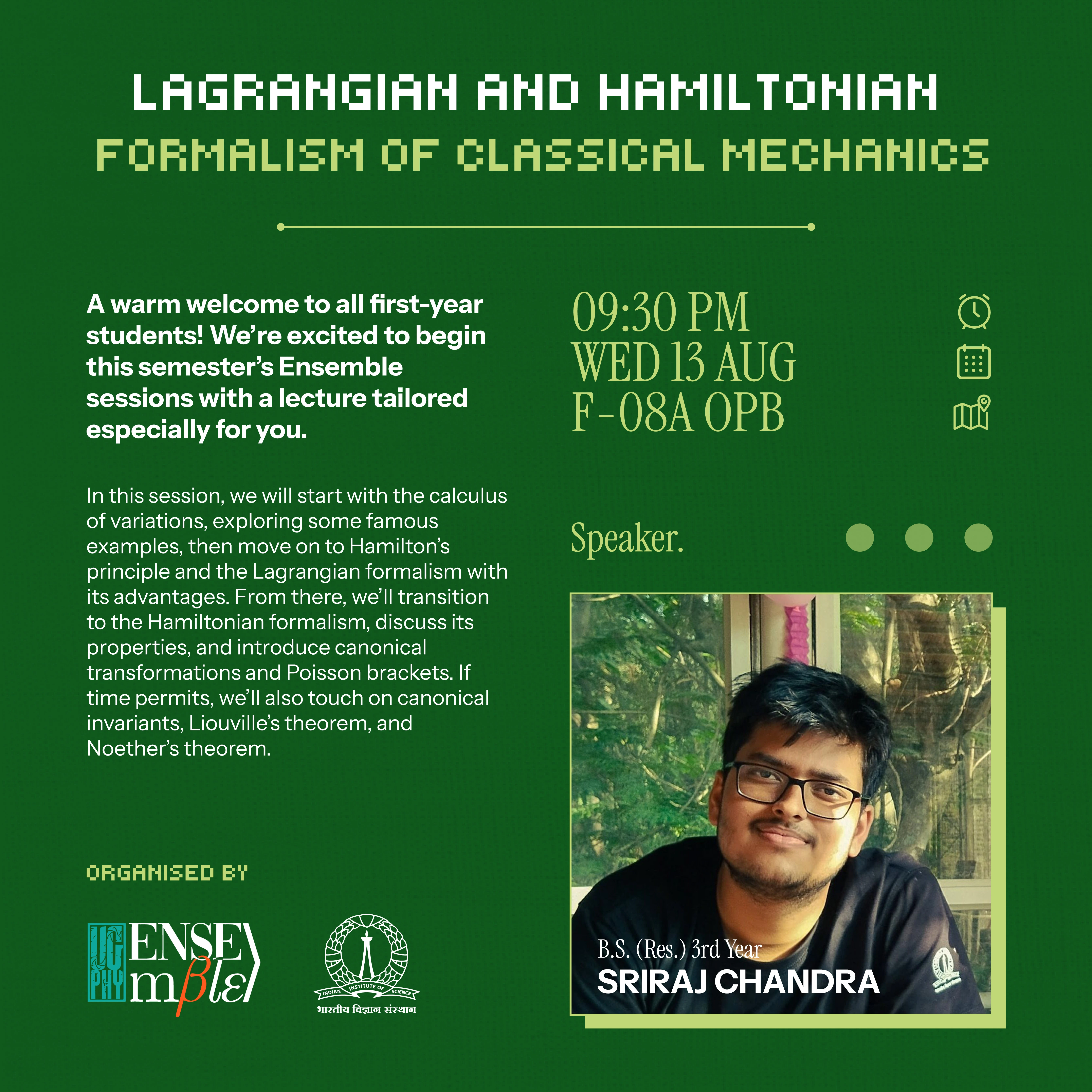 Lagrangian and Hamiltonian Formalism